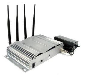 China Indoor Silver Cell Phone Signal Jammer 33dBm , Four Band Blocker EST-808A supplier
