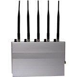 China 5 Antenna 3G Cell Phone Signal Jammer 6dBm With Remote Control for School supplier