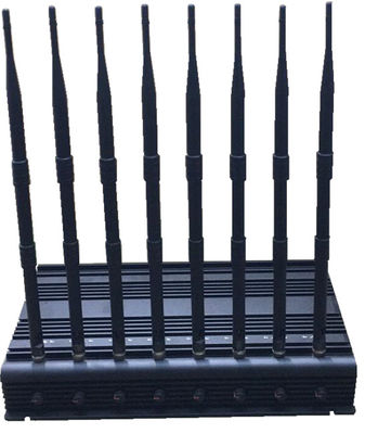 China 1-40m Adjustable 24/7 Continuously Working 8 Bands Cell Phone 2G 3G 4G WIFI GPS Signal Jammer supplier