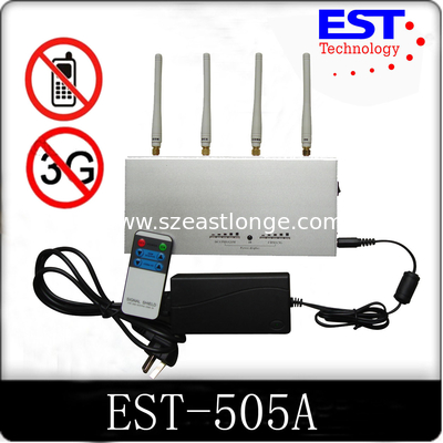 China 4 Antennas Cell Phone Signal Jammer Remote Control For CDMA GSM DCS PHS 3G supplier