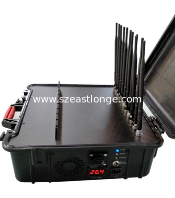 10 Bands Portable Mobile Signal Jammer 40 Meters Radius Adjustable Channels