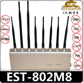 China Aluminium Alloy Cell Phone Signal Jammer GPS Mobile Phone Jammer 16W supplier