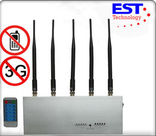 China Stainless Steel Silver Cell Phone Signal Jammer Remote Control For Police And Command Center supplier