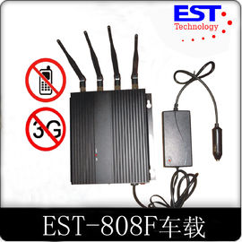 China 3G 33dBm Car Cell Phone Signal Jammer Blocker EST-808F1 With 4 Antenna supplier