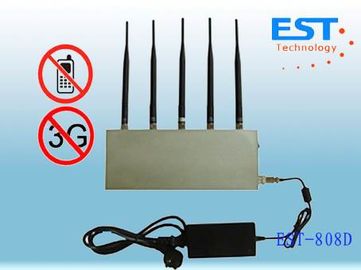 China 5 Antenna 33dBm Cell Phone Signal Jammer / Blocker EST-808D For Custom supplier