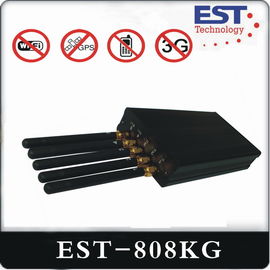 China WIFI GPS Portable Cell Phone Jammer EST-808KG With Five Antenna , Black supplier
