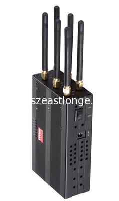 China 10m Portable Cell Phone Jammer 6 antennas Built in 7.4V 3600mAh Li-ion battery supplier