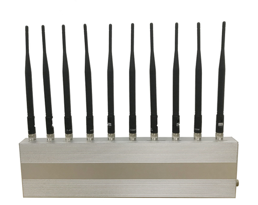 China High Tech wireless Mobile Phone Signal Jammer 10 Antennas On Wall Stationary 3G/4G/5G supplier