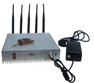 Remote Control Cell Phone Signal Jammer / Power Adjustable Cell Signal Blocker Metal Shell