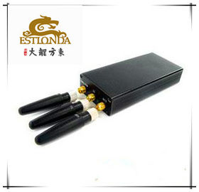 Portable 3G GSM CDMA Cell Phone Signal Jammer 25dBm For Office , 3 Antenna