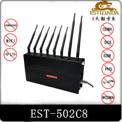 Indoor Mobile Phone Signal Jammers 8 Bands Adjustable Remote Control 12W EST-502C8