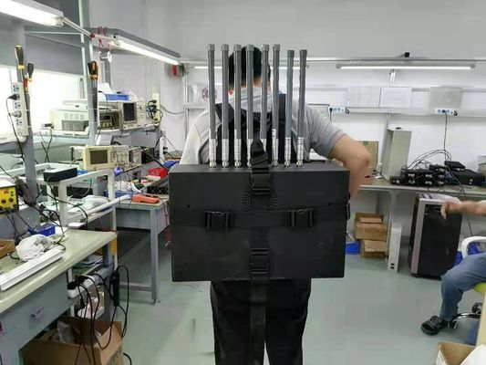 Military Backpack GSM WIFI GPS Jammer Anti Drone UAV Jammer Prison