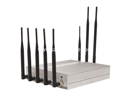 UHF VHF 3G Mobile Phone Signal Jammer 25 Meters 8 Antenna Jammer supplier