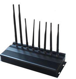 Cell Phone Signal High Power Jammer 30M Adjustable Radius With 8 Band