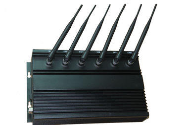 High Power WIFI 2G / 3G Cell Phone Jammer with Cooling Fans , 6 Antenna