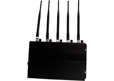 6W Black Remote Control Jammer , GSM / CDMA / 3G Power Adjustable Blocker