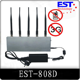 5 Antenna 33dBm Cell Phone Signal Jammer / Blocker EST-808D For Custom