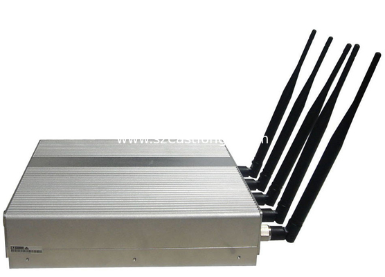 Remote Control 3G Cell Phone Signal Jammer 5 Bands Stationary Indoor Use